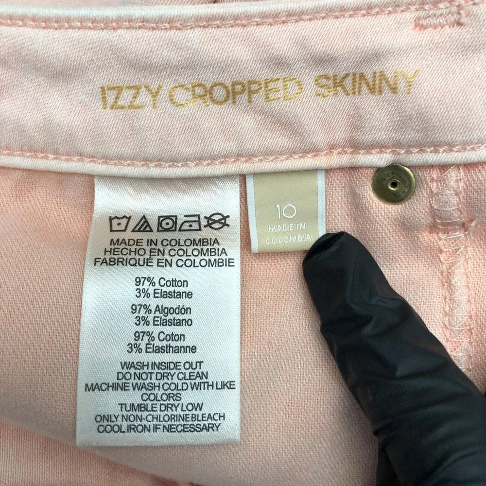 Michael Kors Pants Womens 10 Pink Izzy Cropped Skinny Jeans Stretch Casual Peach
